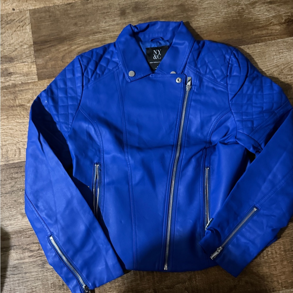 New York & Company Cobalt Quilted Moto Jacket - Men